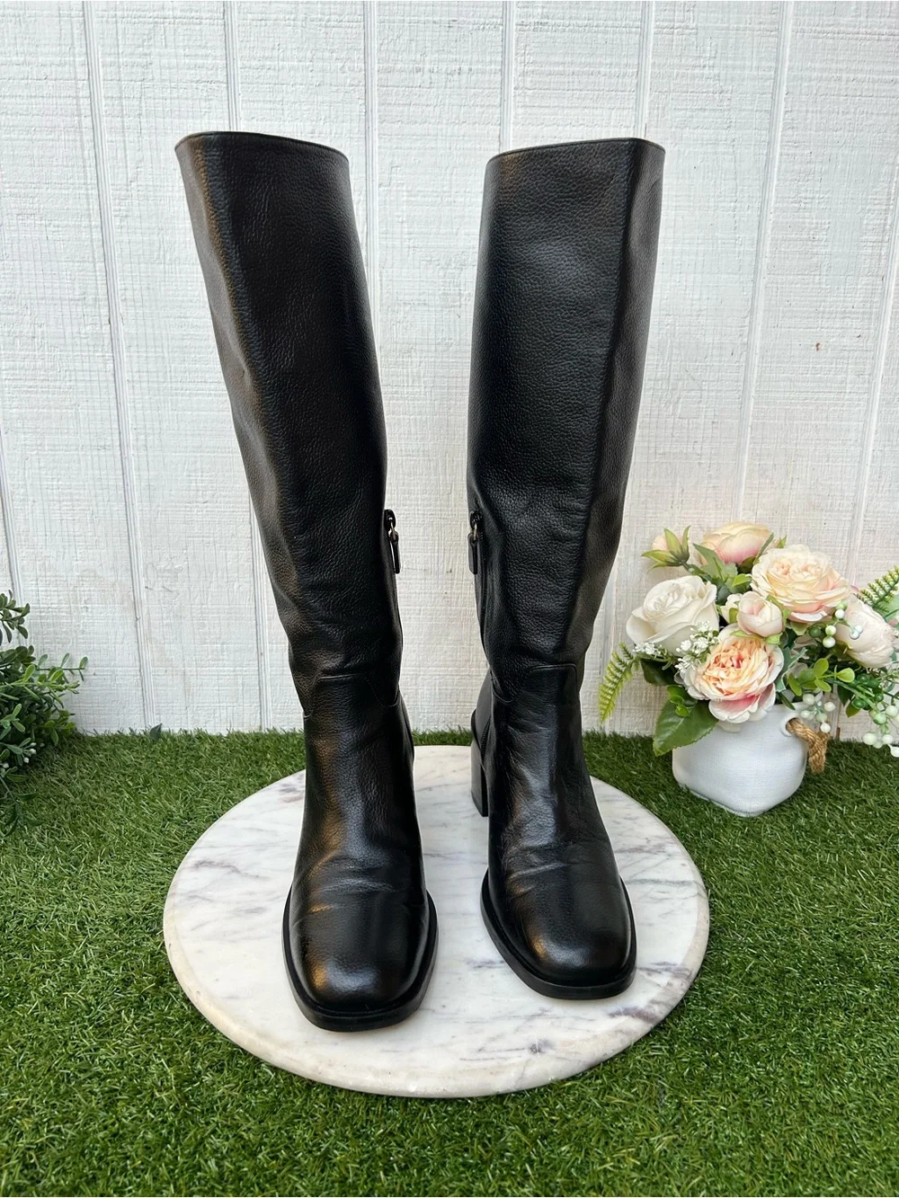 Stuart Weitzman Finn 55MM Leather Knee-High Boots black $795 size 6.5 gently use